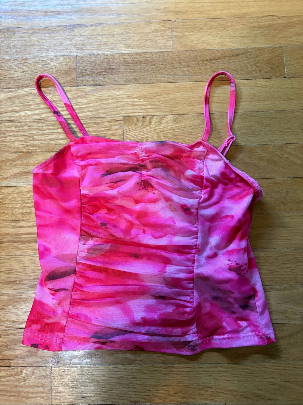 Women’s Pink Tie-Dye Spaghetti Strap Tank Top